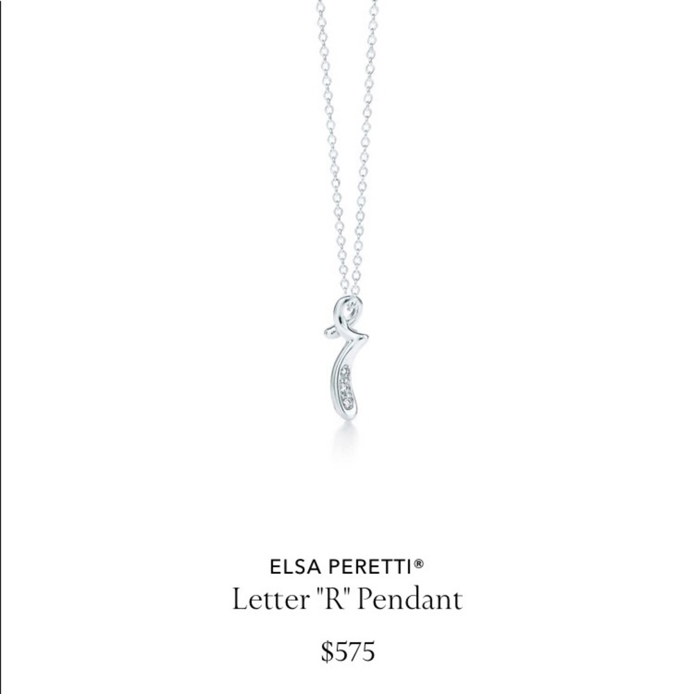 Authentic Tiffany Elsa Paretti Diamond R pendant
